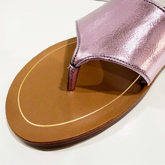 Franco Sarto Ruth Ankle Strap Flat Sandal Pink Metallic Vegan Leather 9 NEW - Picture 8 of 13